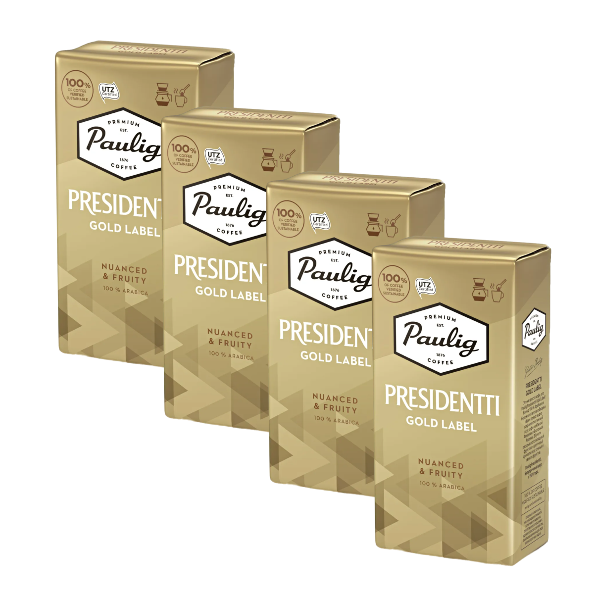 

Кофе молотый Paulig Presidentti Gold Label 100% арабика 250 гр - 4 упаковки, Presidentti Gold Label