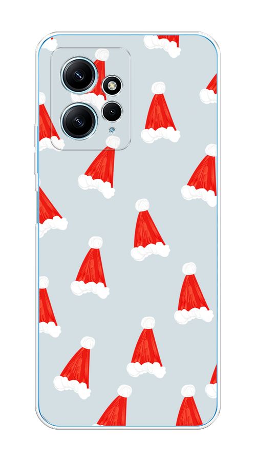 

Чехол на Xiaomi Redmi Note 12 4G "Новогодние шапочки", Белый;красный;серый, 318350-5