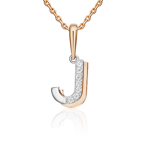 

Кулон из белого золота/красного золота с фианитом PLATINA jewelry 03-3419-J-401-1111, 03-3419-J-401-1111