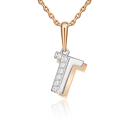 

Кулон из белого золота/красного золота с фианитом PLATINA jewelry 03-3418-Т-401-1111, 03-3418-Т-401-1111