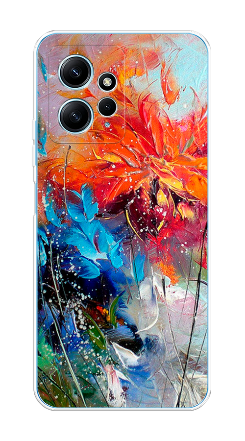 

Чехол на Xiaomi Redmi Note 12 4G "Абстрактные цветы", Оранжевый;синий, 318350-1