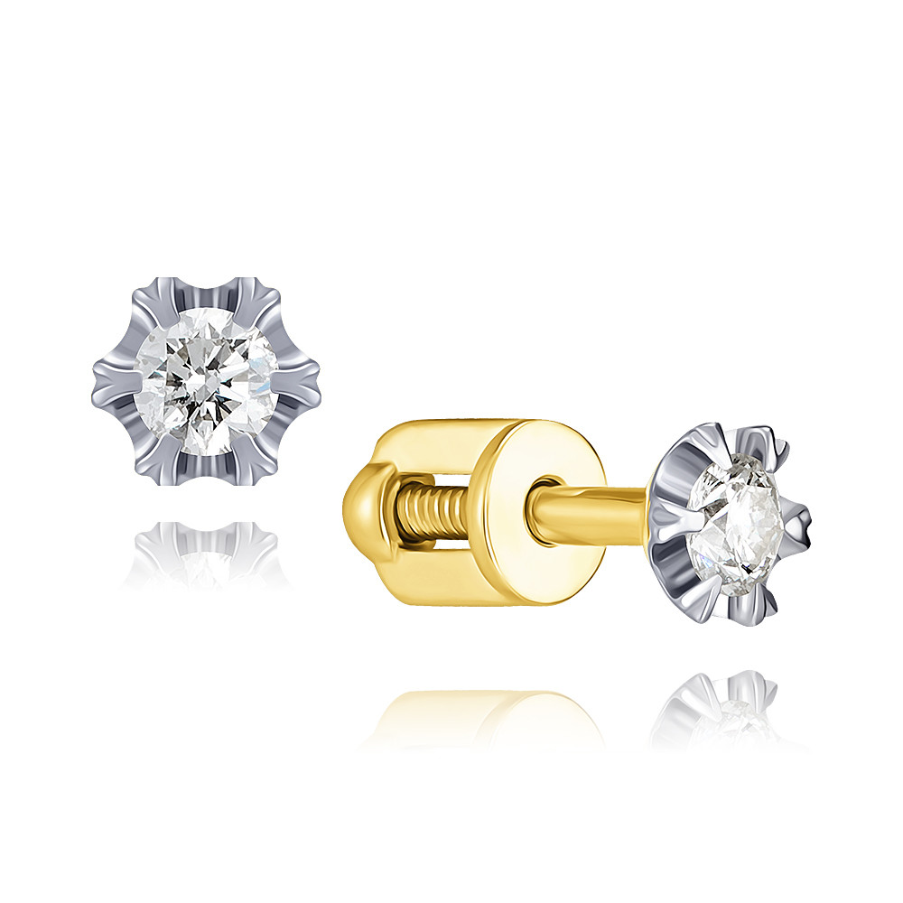 

Серьги из желтого золота с бриллиантом ADAMAS 21039961/01-А55Д-41, 21039961/01-А55Д-41