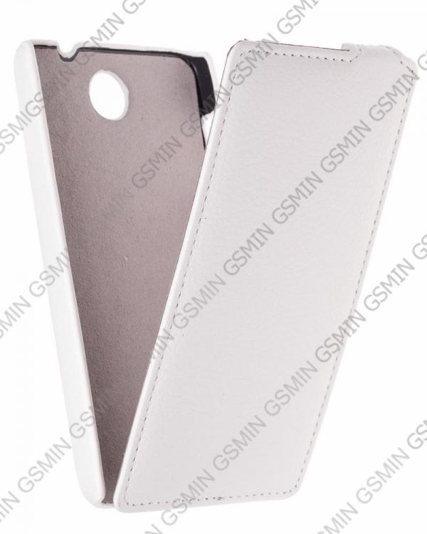 Кожаный чехол для Lenovo A766 Art Case (Белый)