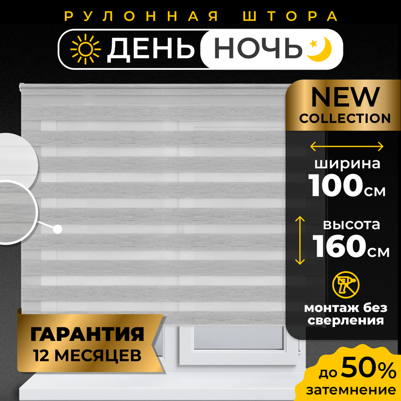 Рулонные шторы LM DECOR День Ночь 100*160 см