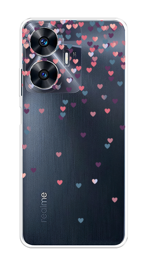 

Чехол на Realme C55 "Посыпка сердечки", Розовый;фиолетовый, 2513850-3