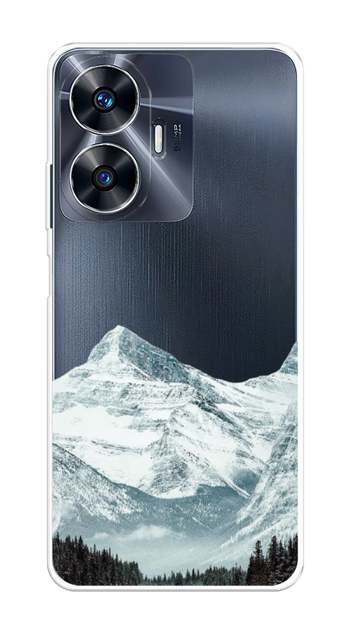 

Чехол на Realme C55 "Горы арт 1", Белый;зеленый, 2513850-2