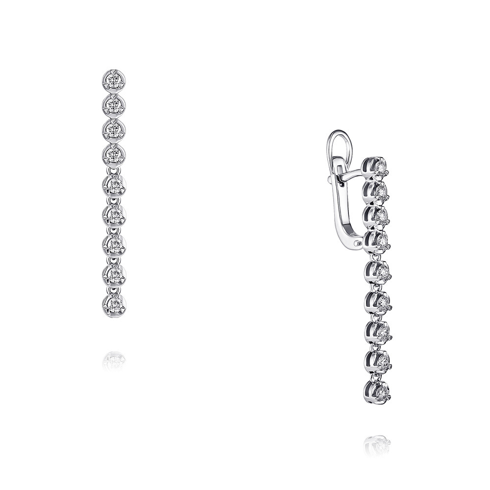 

Серьги подвески из белого золота с бриллиантом ADAMAS 24039957/01-А51Д-41, 24039957/01-А51Д-41