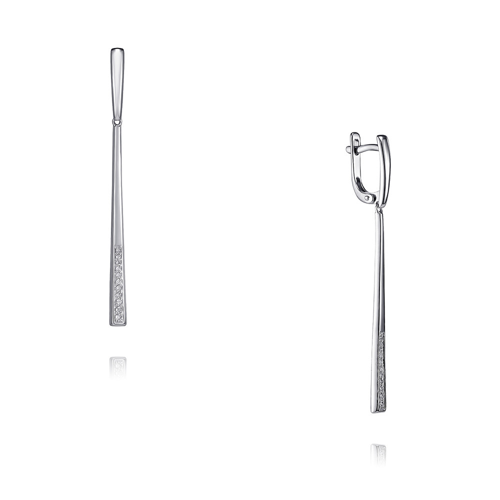 

Серьги подвески из белого золота с бриллиантом ADAMAS 24039955/01-А51Д-41, 24039955/01-А51Д-41