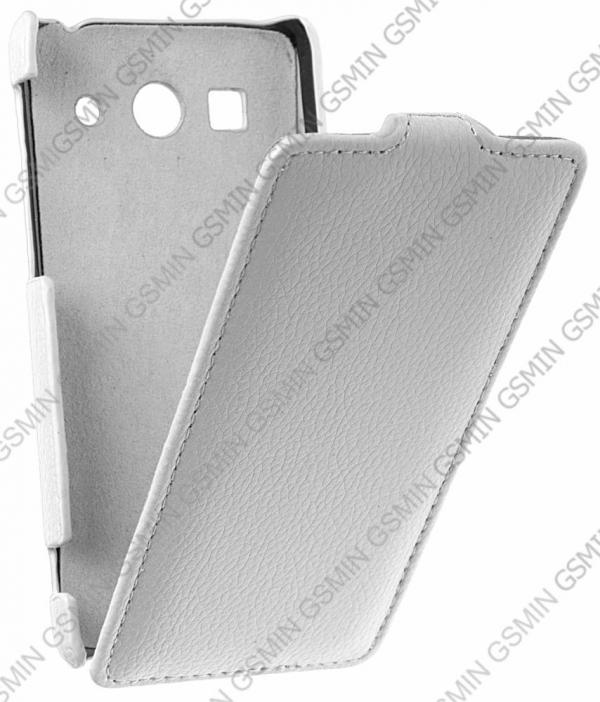 фото Кожаный чехол для huawei ascend g525 art case (белый)