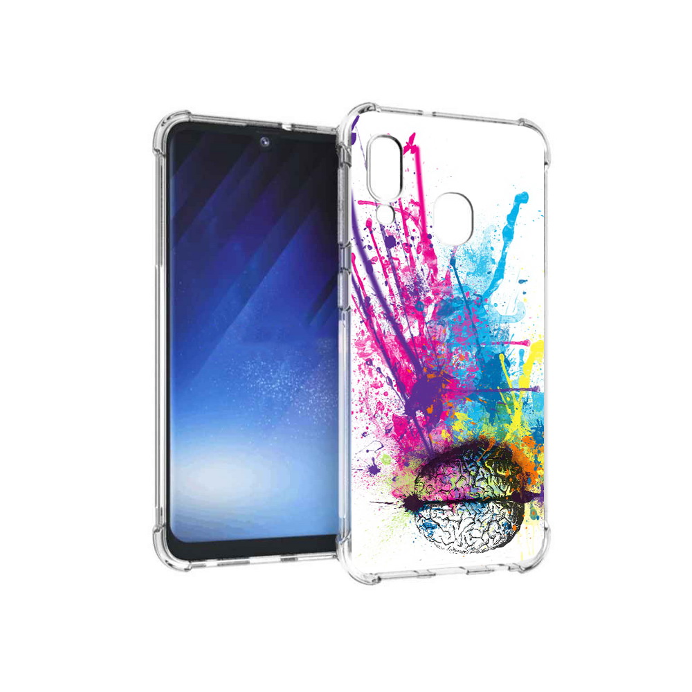 

Чехол MyPads Tocco для Samsung Galaxy A20e яркий красочный мозг (PT133424.505.710), Прозрачный, Tocco