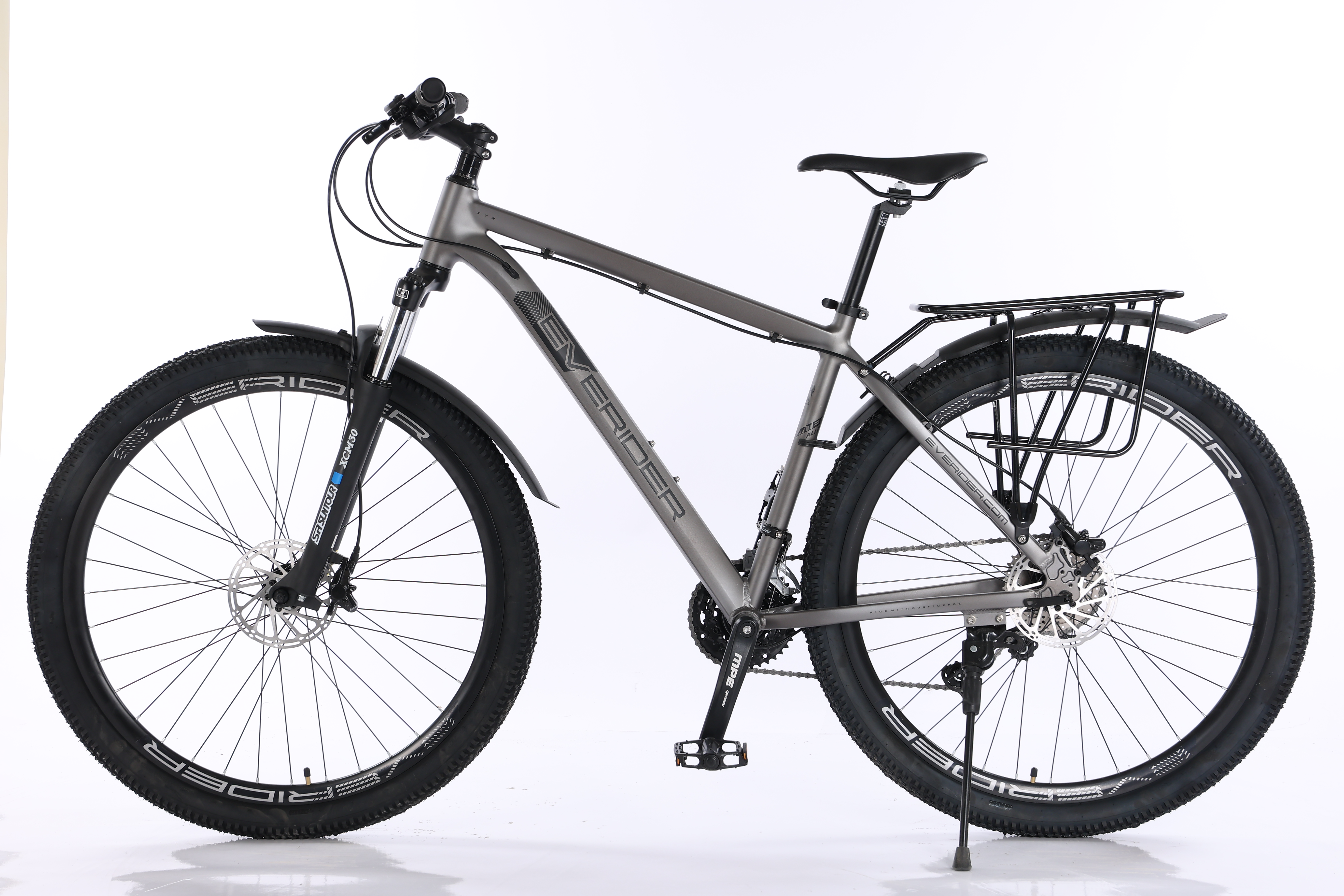 

Велосипед горный EVERIDER MTB XTR 27.5 PRO 2024 серый графит SUNTOUR 27 SHIMANO, MTB