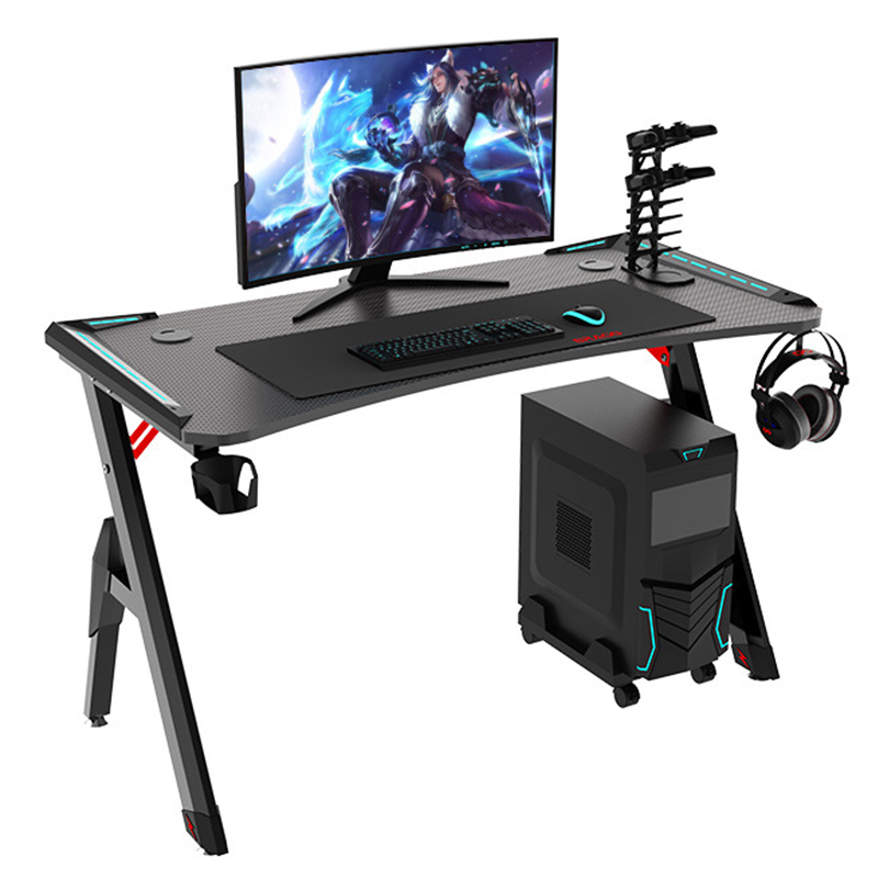 фото Профессиональный игровой компьютерный стол mega мебель h1 карбон черный