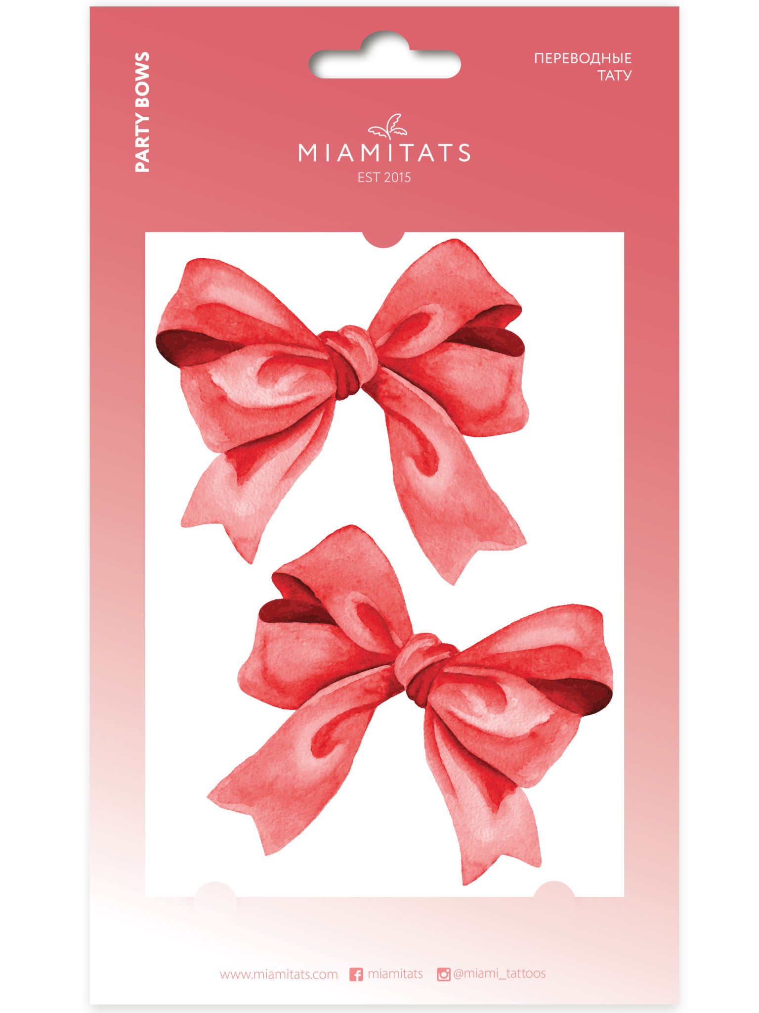 Тату переводные Miamitats Party Bows