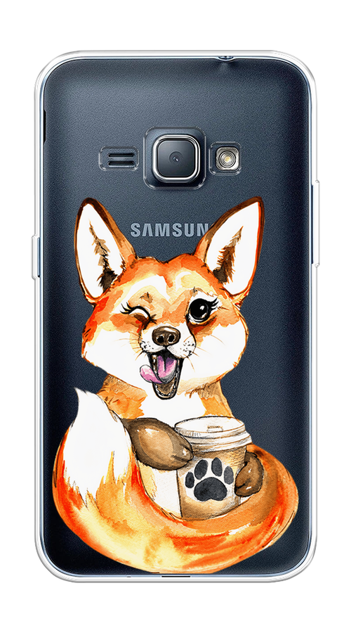 

Чехол на Samsung Galaxy J1 2016 "Подмигивающая лиса с кофе", Оранжевый;белый;коричневый, 22150-4