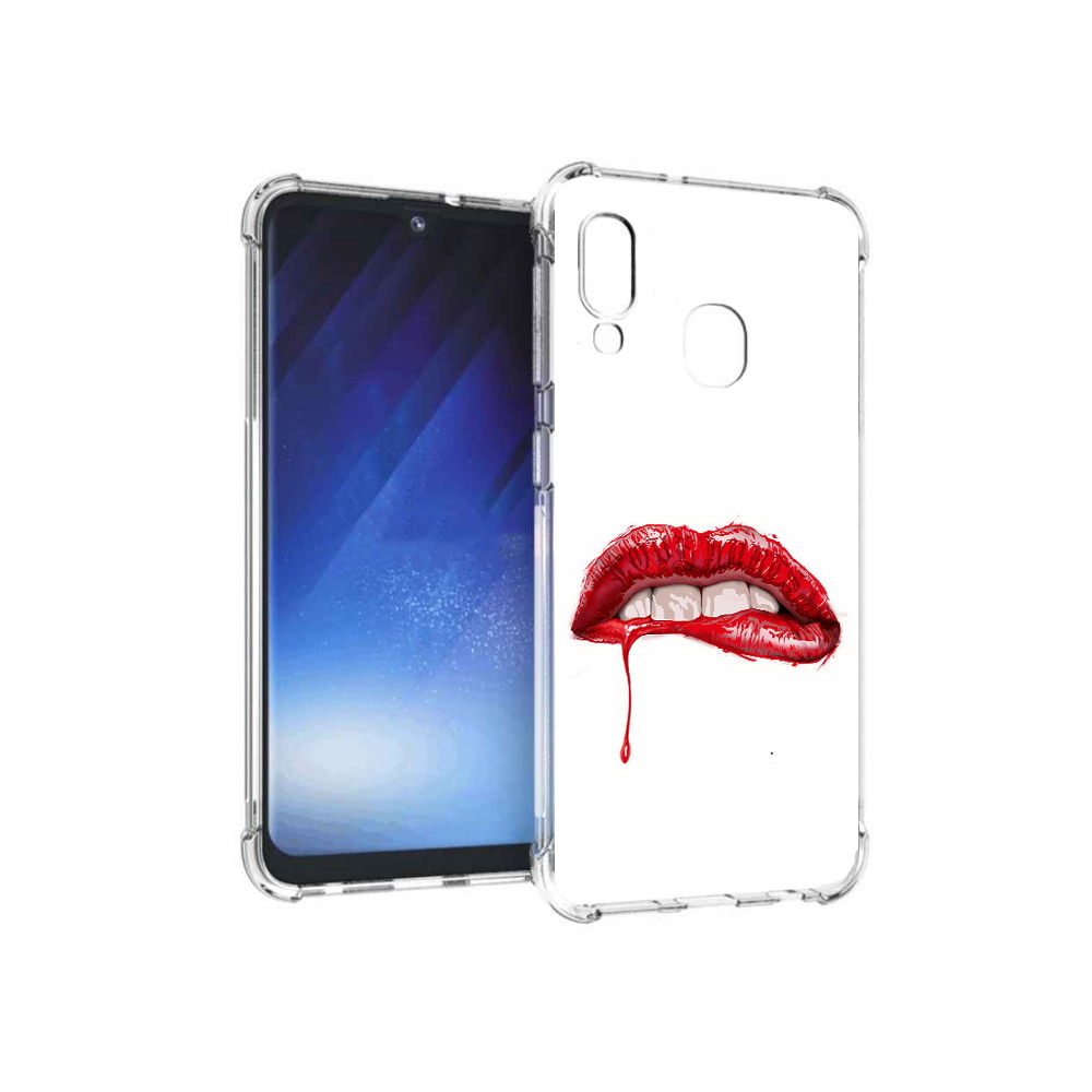 

Чехол MyPads Tocco для Samsung Galaxy A20e яркие красные губы (PT133424.505.706), Прозрачный, Tocco