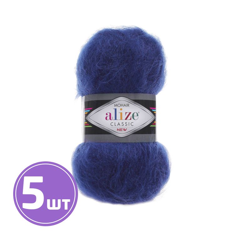 

Пряжа ALIZE Mohair classik new 409, темный джинс, 5 шт. по 100 г, Синий