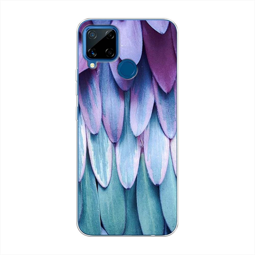 

Чехол на Oppo Realme C15 "Синее перо", Фиолетовый;голубой, 255050-3