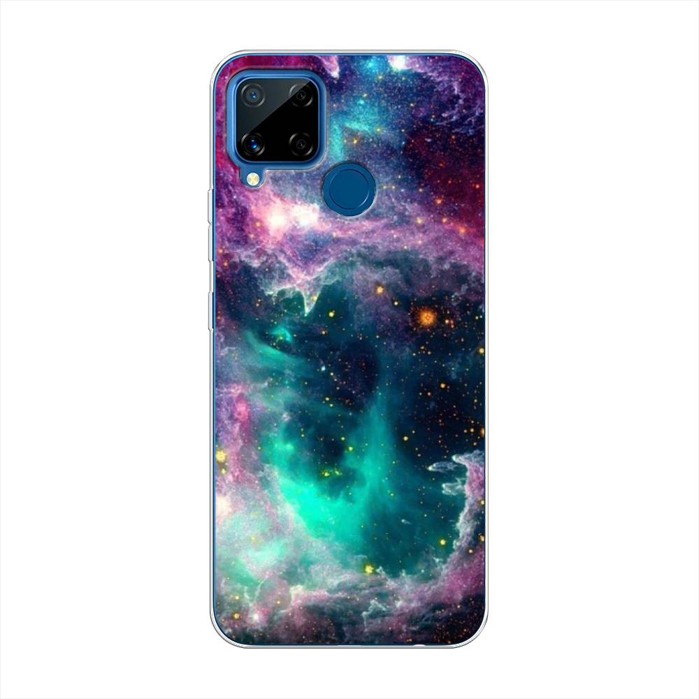 

Чехол на Oppo Realme C15 "Звездные облака", Розовый;бежевый, 255050-2