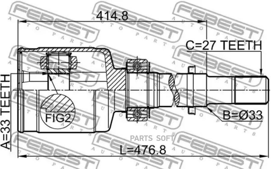 

FEBEST ШРУС внутр.прав.33X33X27 NISSAN X-TRAIL T31 2007-2013 FEBEST 0211-J1020GRH