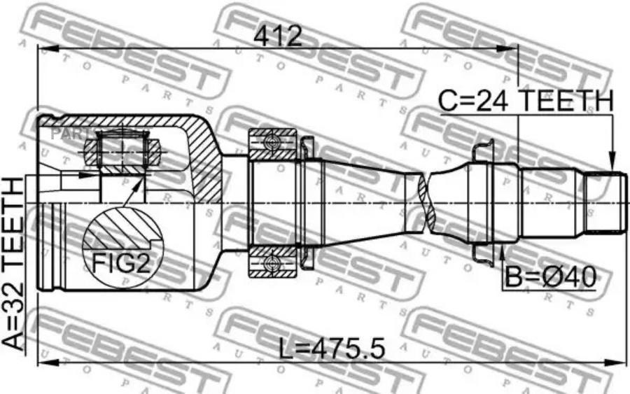 

Шарнир, приводной вал FEBEST 0111-CDT220RH