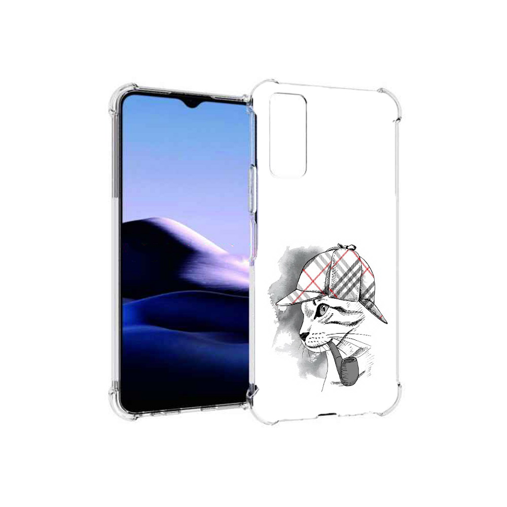 Чехол MyPads Tocco для Vivo Y20 кошка с трубкой (PT154038.379.405)