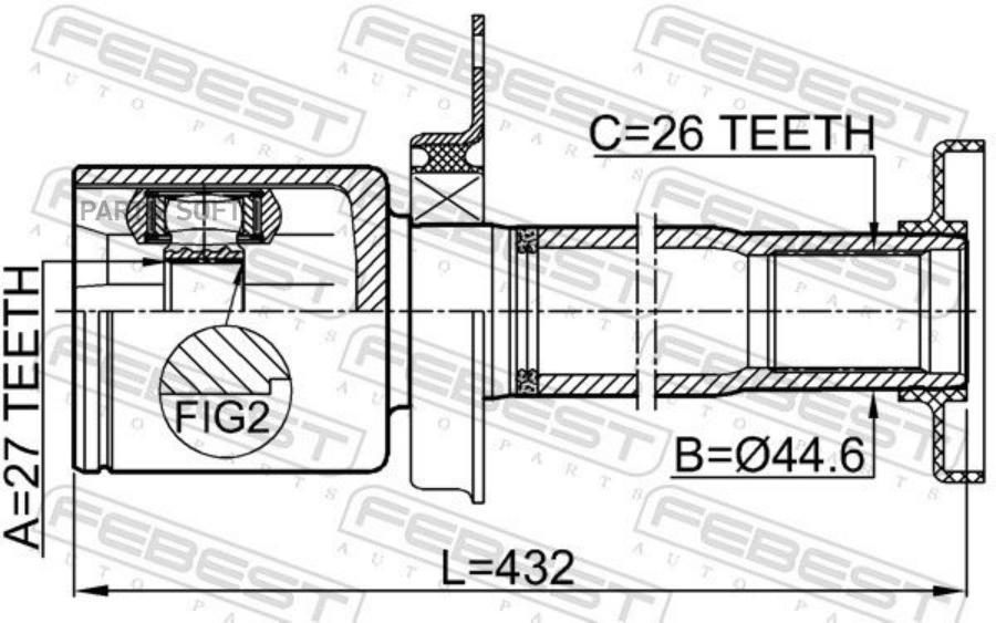 

FEBEST ШРУС внутр.прав. 27X44.4X26 VW TRANSPORTER 7J 2003-2010 FEBEST 2311-TR5RH