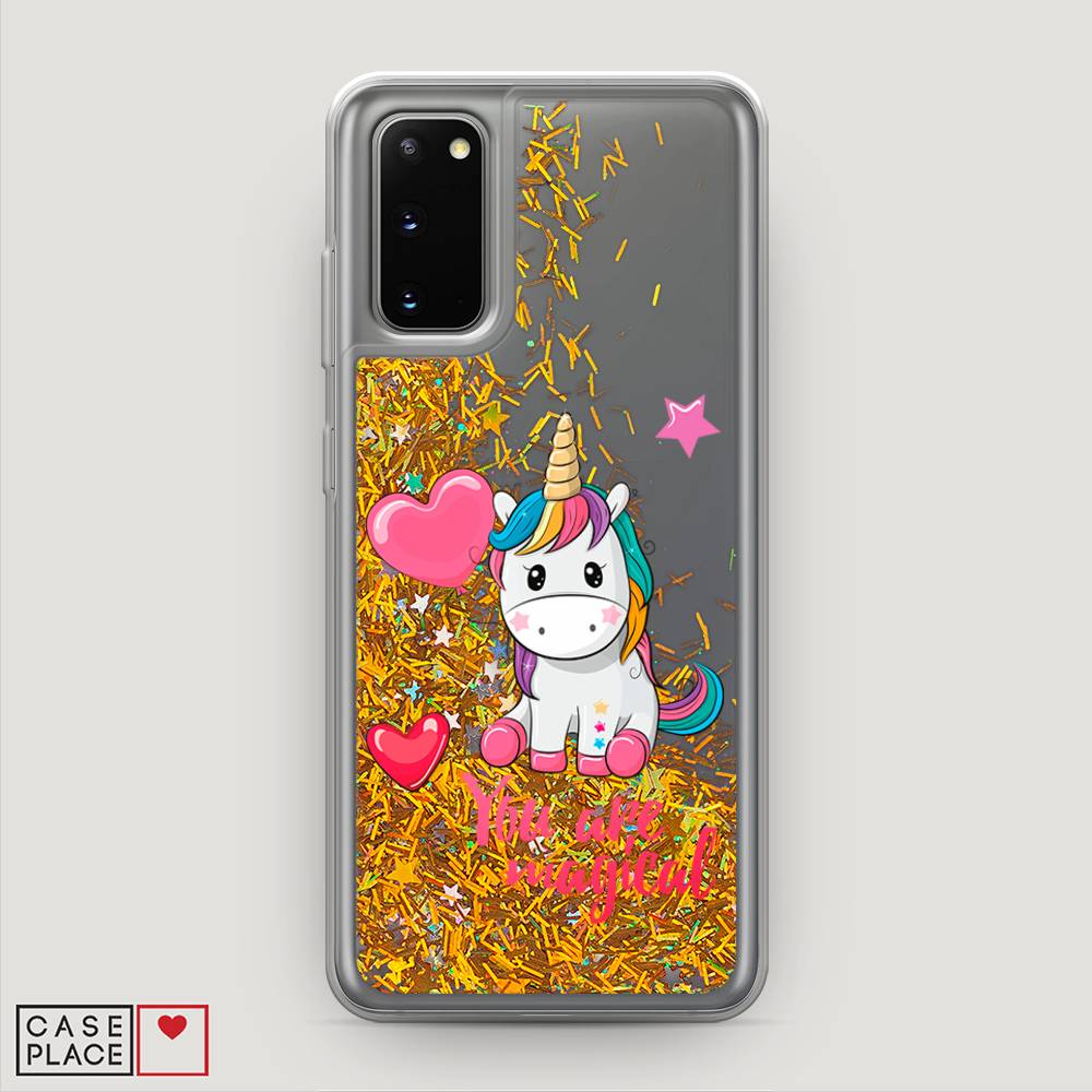 

Жидкий чехол с блестками "Волшебная единорожка" на Samsung Galaxy S20, 29290-1
