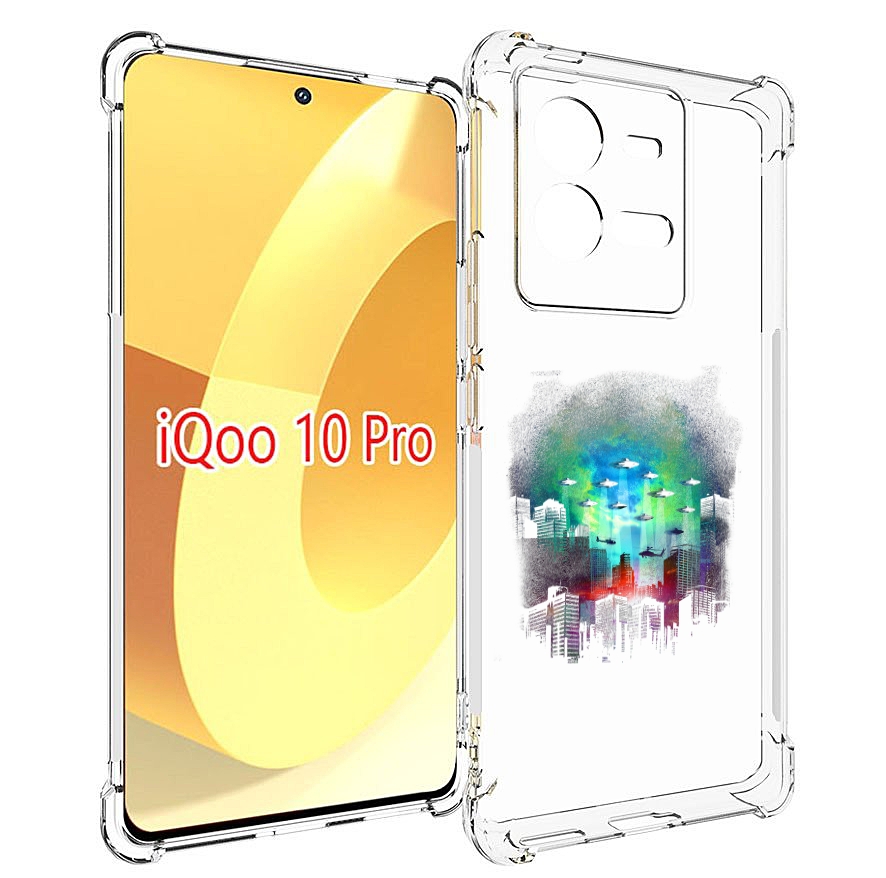 

Чехол MyPads город в свечении для Vivo iQOO 10 Pro, Прозрачный, Tocco