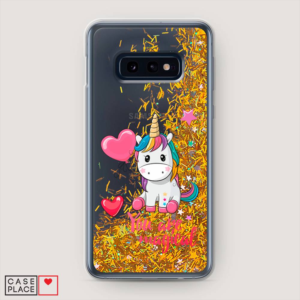 

Жидкий чехол с блестками "Волшебная единорожка" на Samsung Galaxy S10E, 27290-1