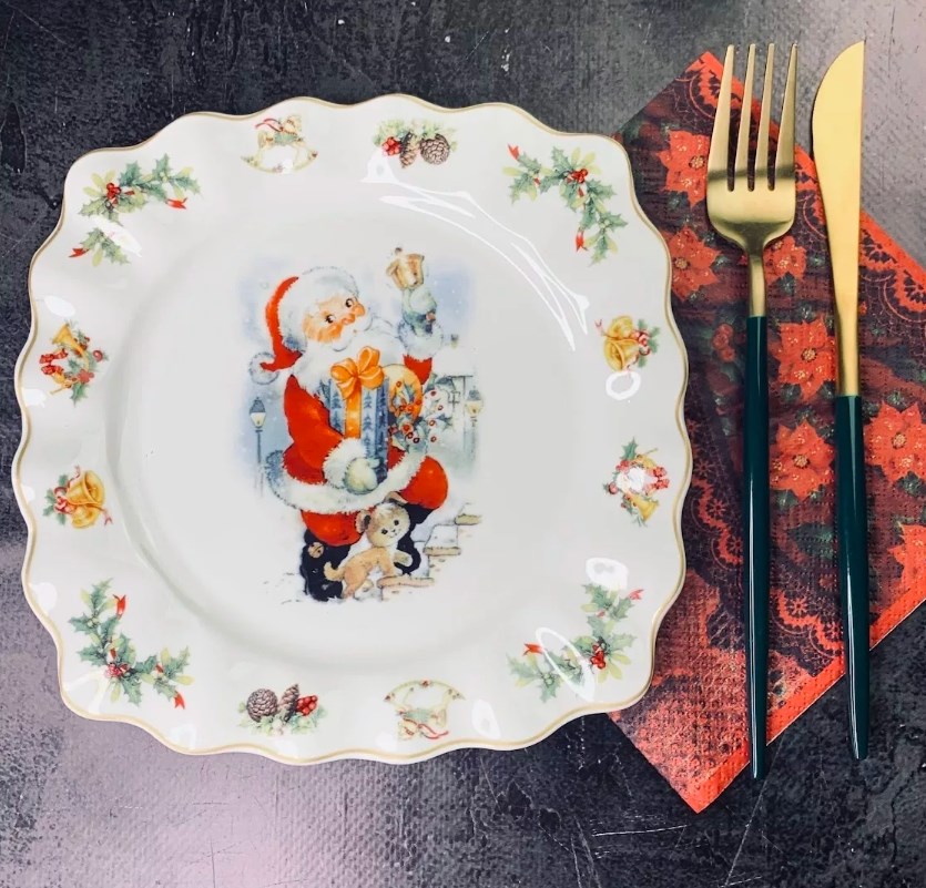 

Набор из 6 тарелок 19см НОВОГОДНИЙ в под.уп. Фарфор 205-344 118-205-344