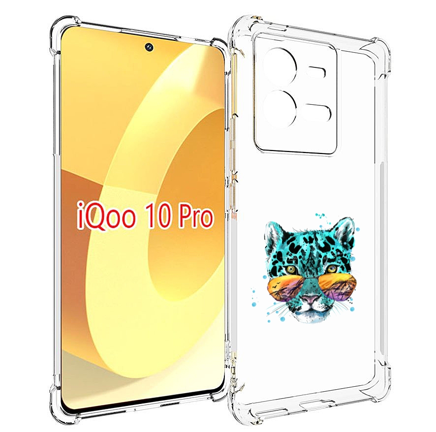 

Чехол MyPads голубой лео для Vivo iQOO 10 Pro, Прозрачный, Tocco