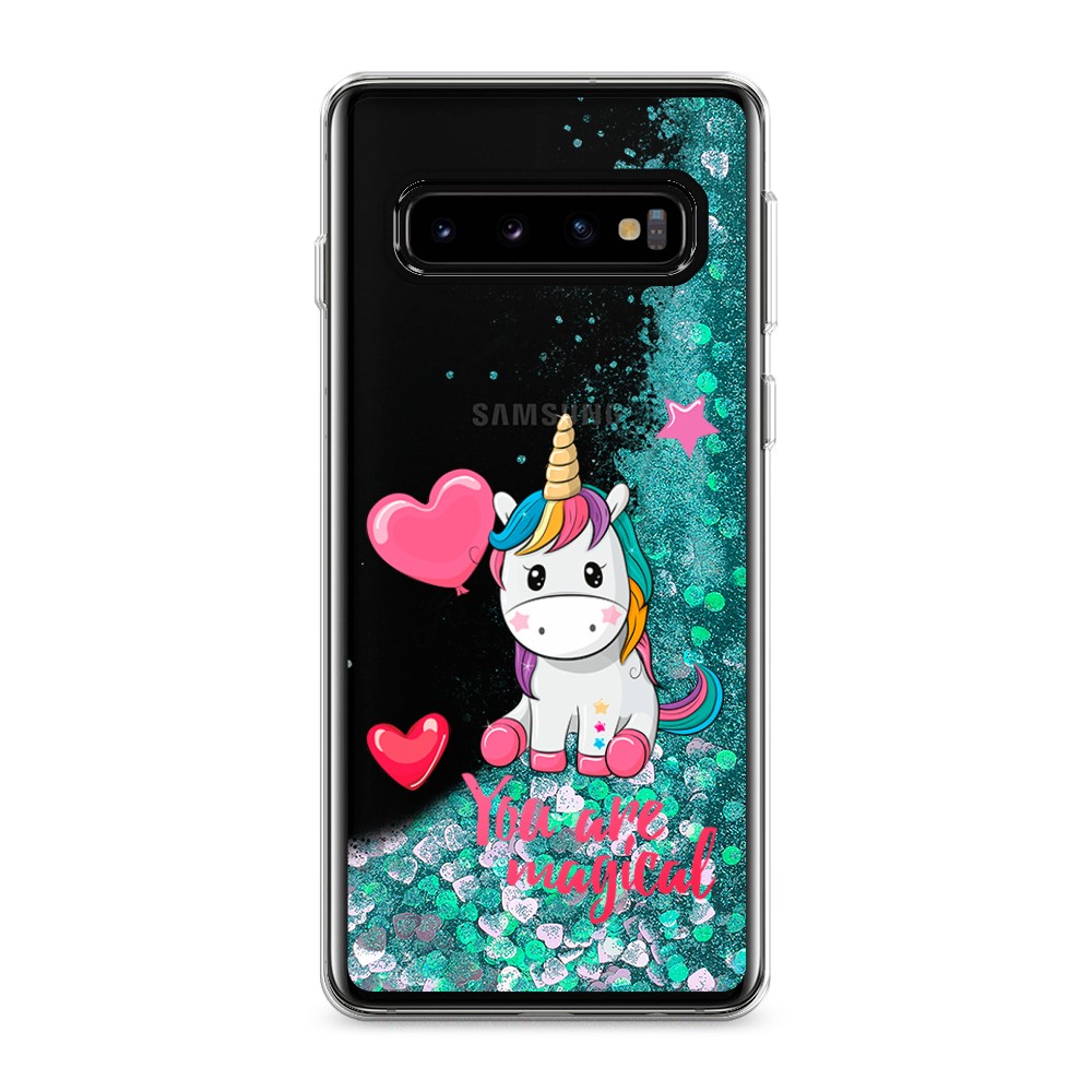 

Жидкий чехол с блестками "Волшебная единорожка" на Samsung Galaxy S10, 27095-1