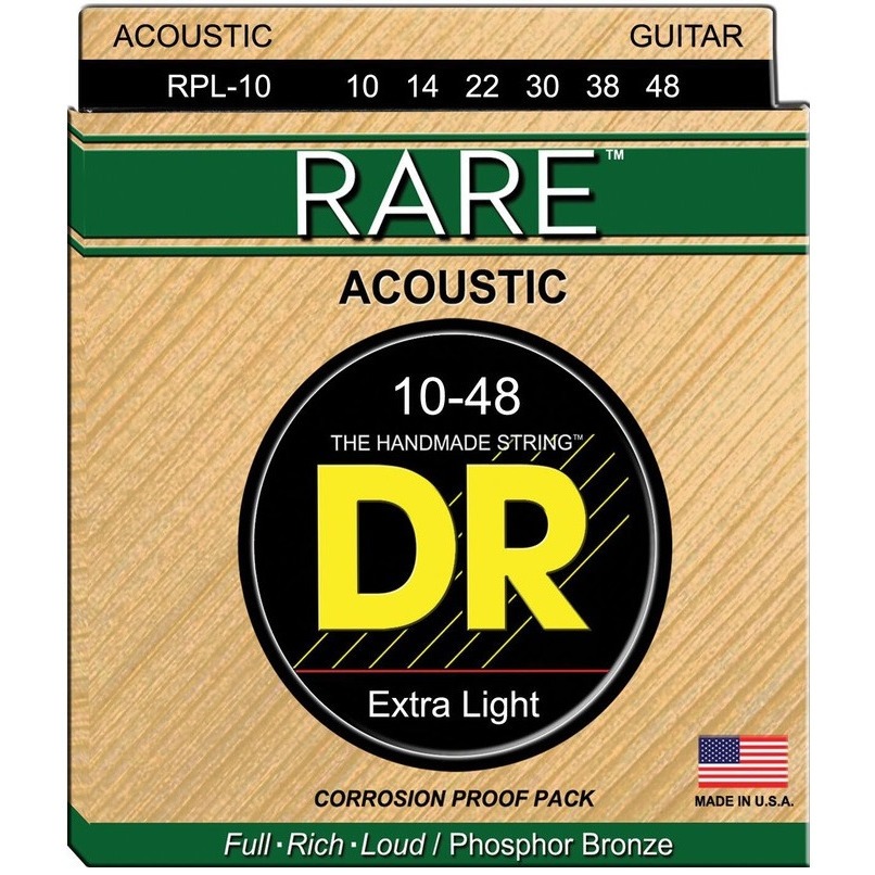 фото Струны для акустической гитары dr string rpl-10 extra light 10 - 48