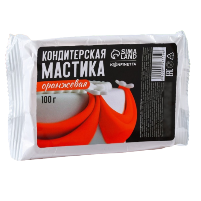 фото Кондитерская мастика konfinetta оранжевая 100 г.