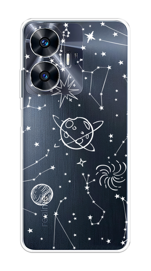

Чехол на Realme C55 "Планеты в космосе", Белый, 2513850-2