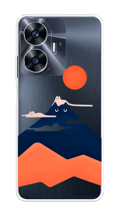 

Чехол на Realme C55 "Кот-гора", Черный;оранжевый, 2513850-4