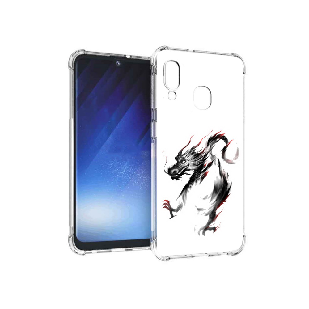 

Чехол MyPads Tocco для Samsung Galaxy A20e черный дракон (PT133424.505.690), Прозрачный, Tocco