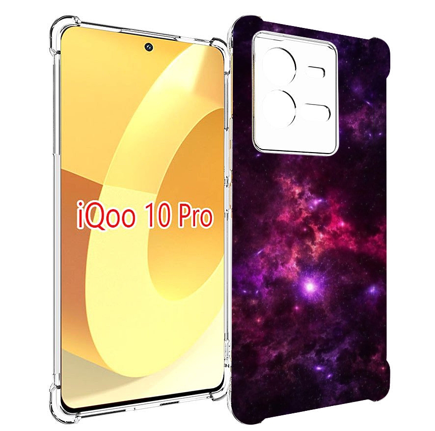 

Чехол MyPads фиолетовый-космос-с-облаками для Vivo iQOO 10 Pro, Прозрачный, Tocco