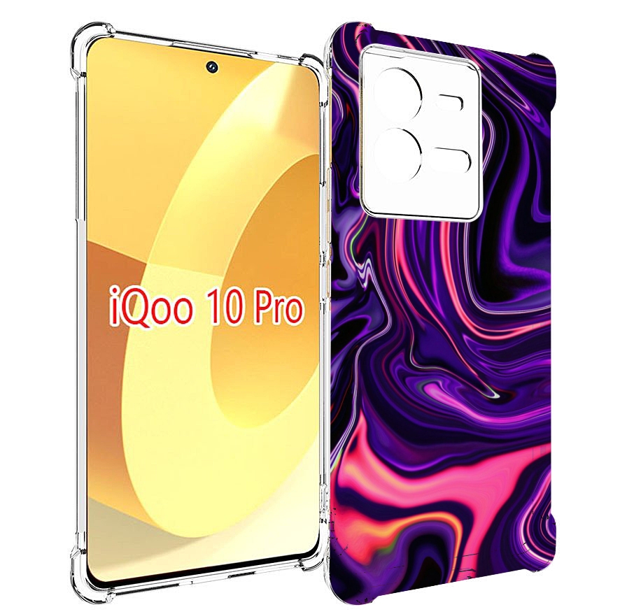 

Чехол MyPads фиолетовые краски для Vivo iQOO 10 Pro, Прозрачный, Tocco