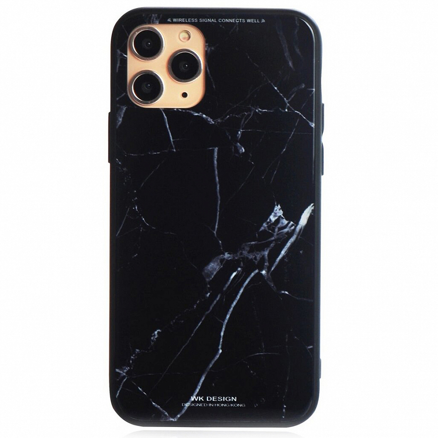 Чехол WK Design Azure Glass Print Marble для iPhone 11 Pro чёрный мрамор