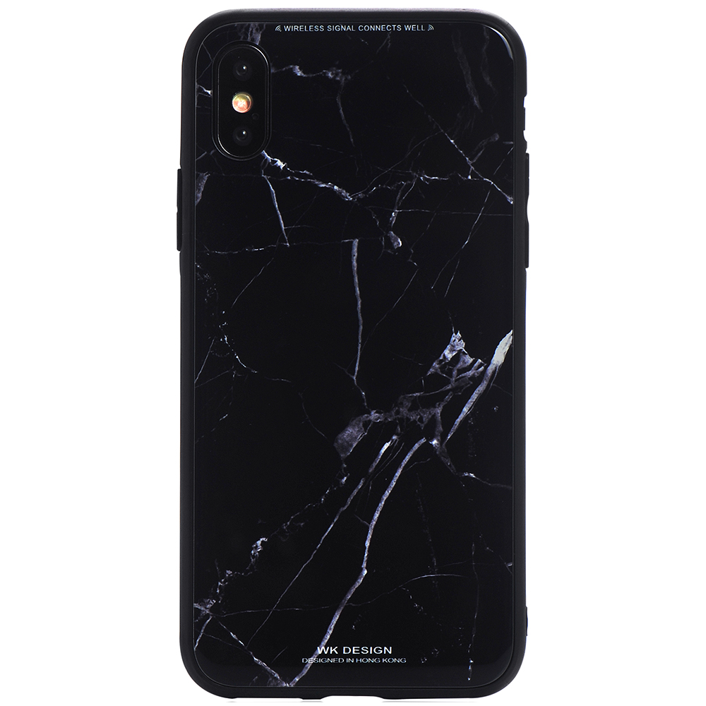 Чехол WK Design Azure Glass Print Marble для iPhone XS Max чёрный мрамор