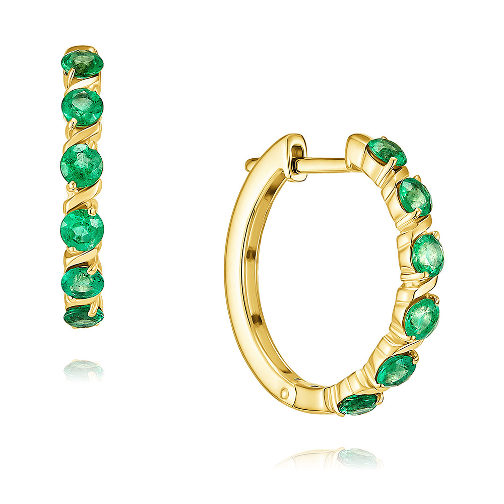 

Серьги из желтого золота с изумрудом ADAMAS 22039887/01-А55-543, 22039887/01-А55-543