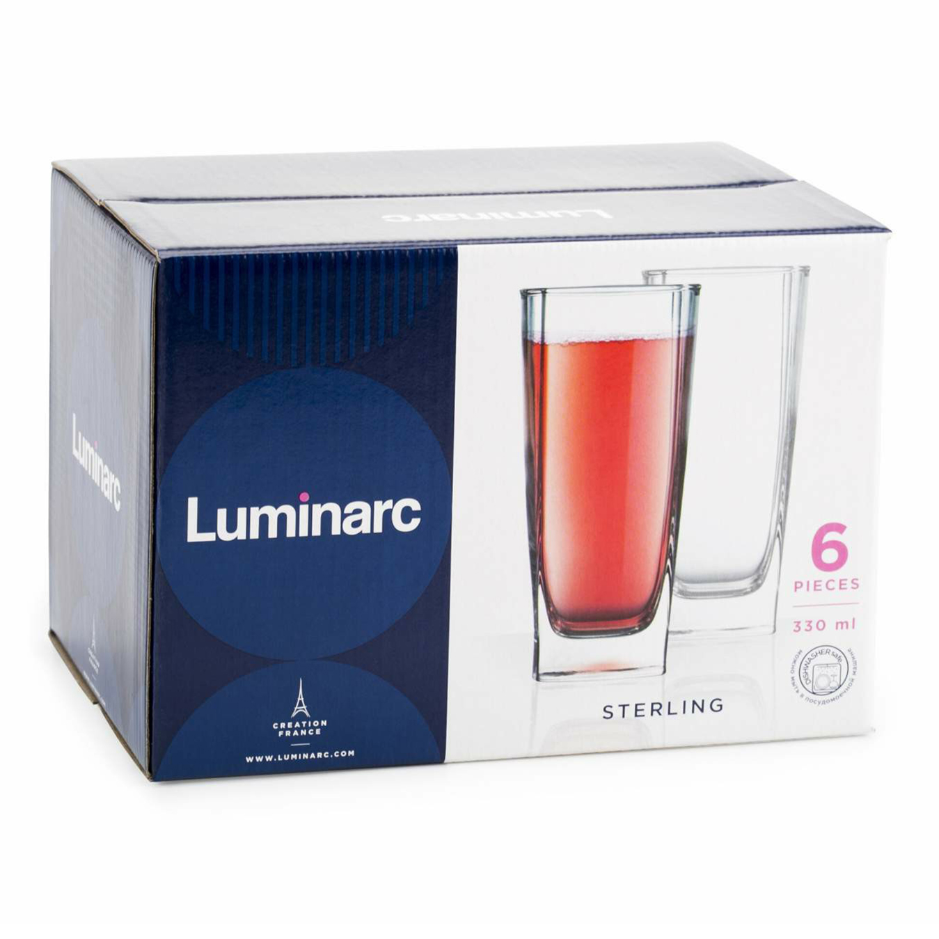 

Стаканы Luminarc Стерлинг 6 шт x 330 мл в ассортименте (цвет по наличию), Прозрачный