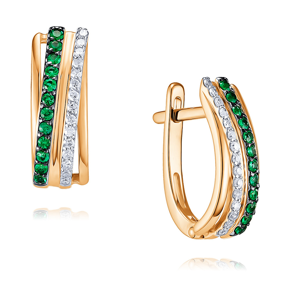 

Серьги из красного золота с изумрудом/бриллиантом ADAMAS 24039885/01-А50Д-433, 24039885/01-А50Д-433