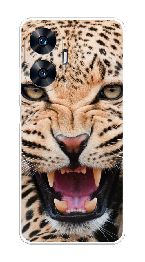 

Чехол на Realme C55 "Леопард 3d", Бежевый;черный, 2513850-6