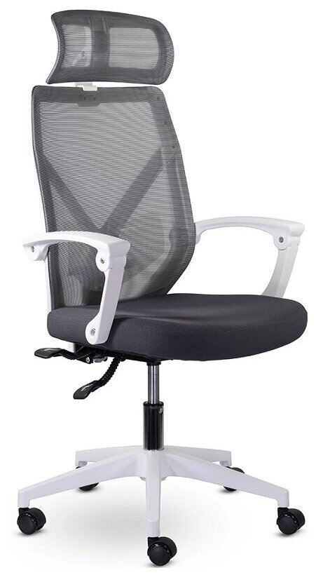 фото Ортопедическое кресло utfc астон white компьютерное, обивка сетка/ткань, цвет серый