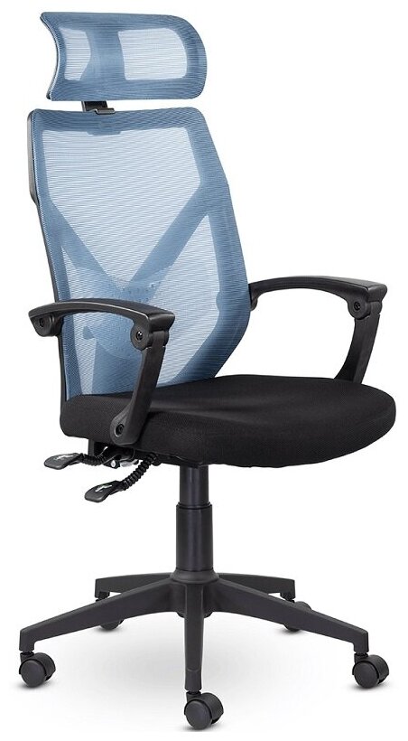 Ортопедическое кресло UTFC Астон компьютерное, обивка сетка/ткань, цвет голубой/черный