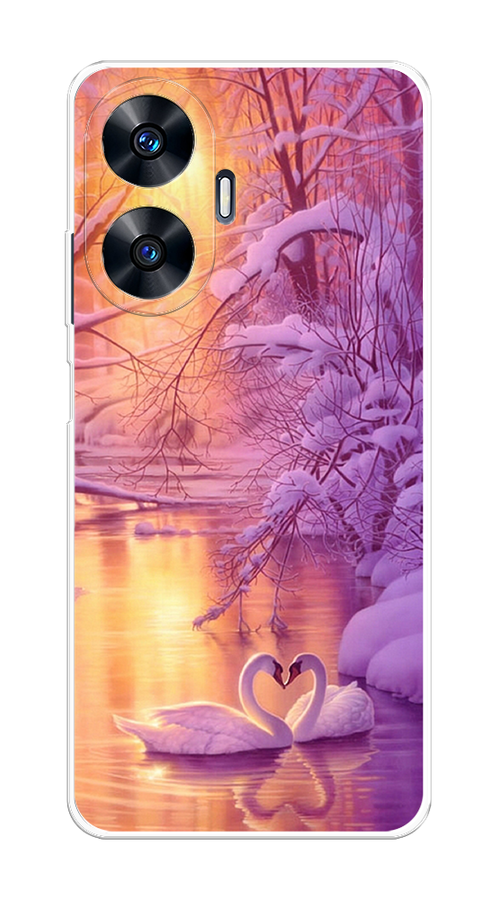 

Чехол на Realme C55 "Зима 1", Фиолетовый;желтый, 2513850-2