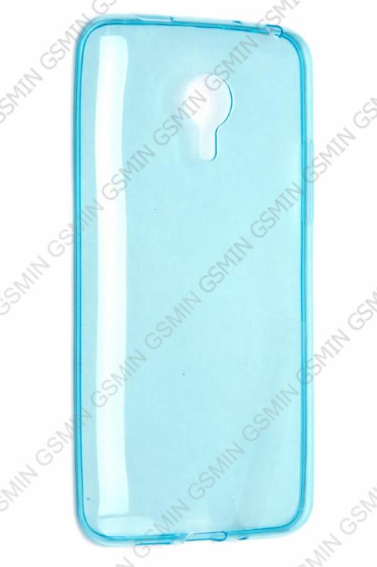 

Чехол силиконовый для Meizu MX4 TPU (Transparent Light Blue), Прозрачный;голубой