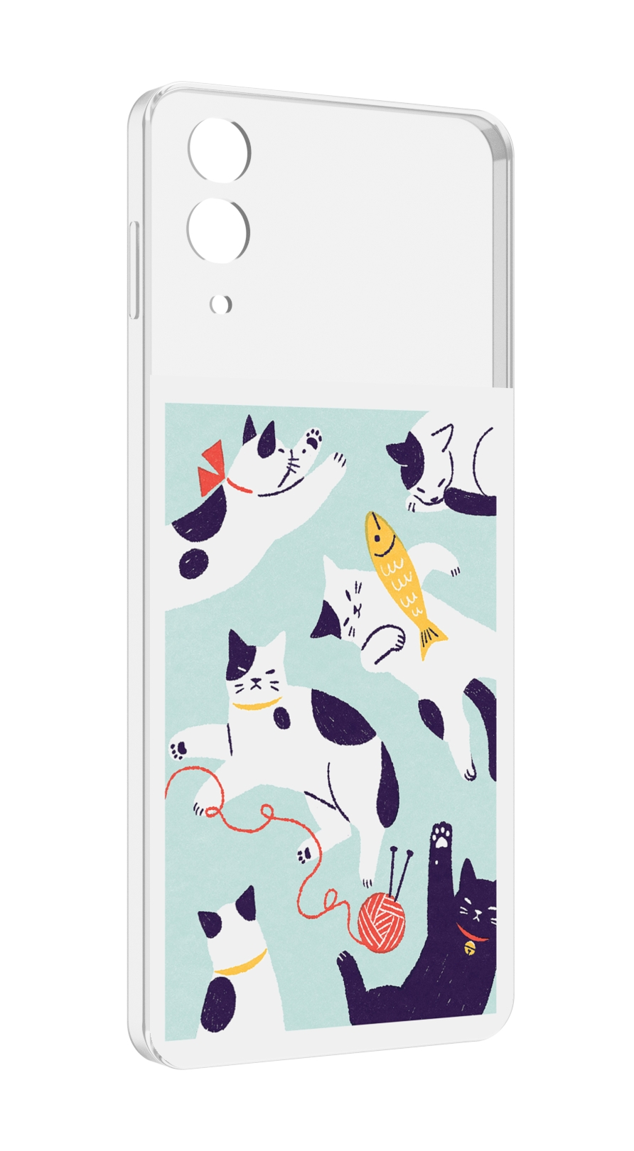 

Чехол MyPads коты-с-клубками для Samsung Galaxy Z Flip 4 (SM-F721), Прозрачный, Tocco